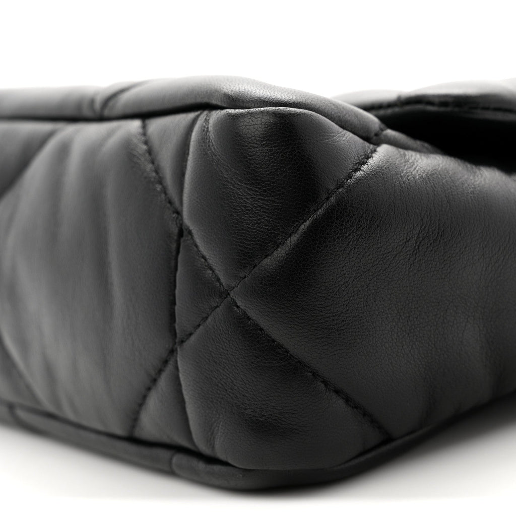 Lambskin Quilted Medium Chanel 19 Flap Black
