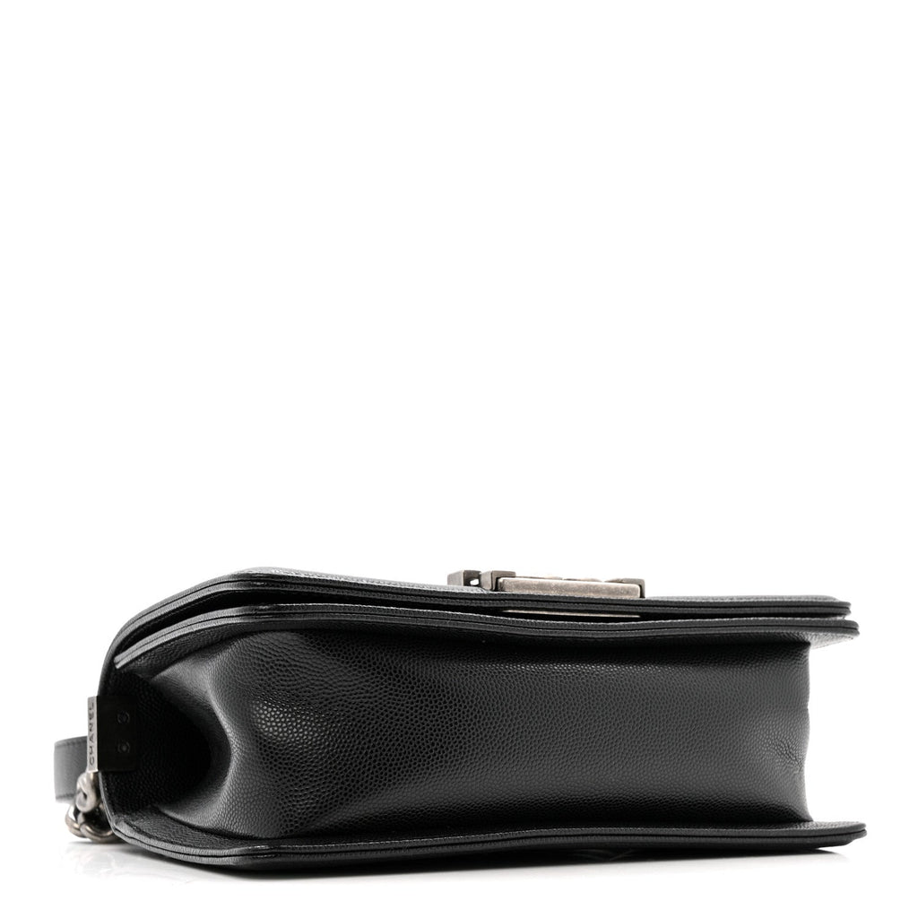 Caviar Quilted Small Boy Flap Black