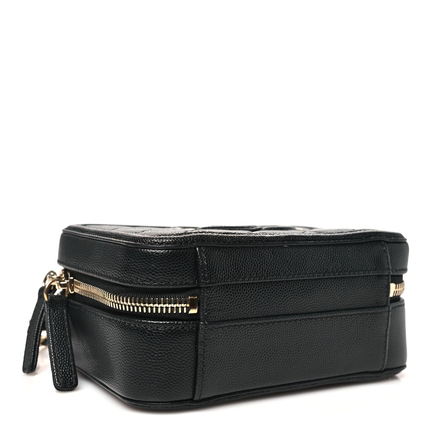 Caviar Quilted Small CC Filigree Vanity Case Black