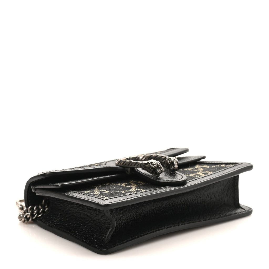 Jacquard Black Denim GG Monogram Super Mini Dionysus Shoulder Bag Black Ivory