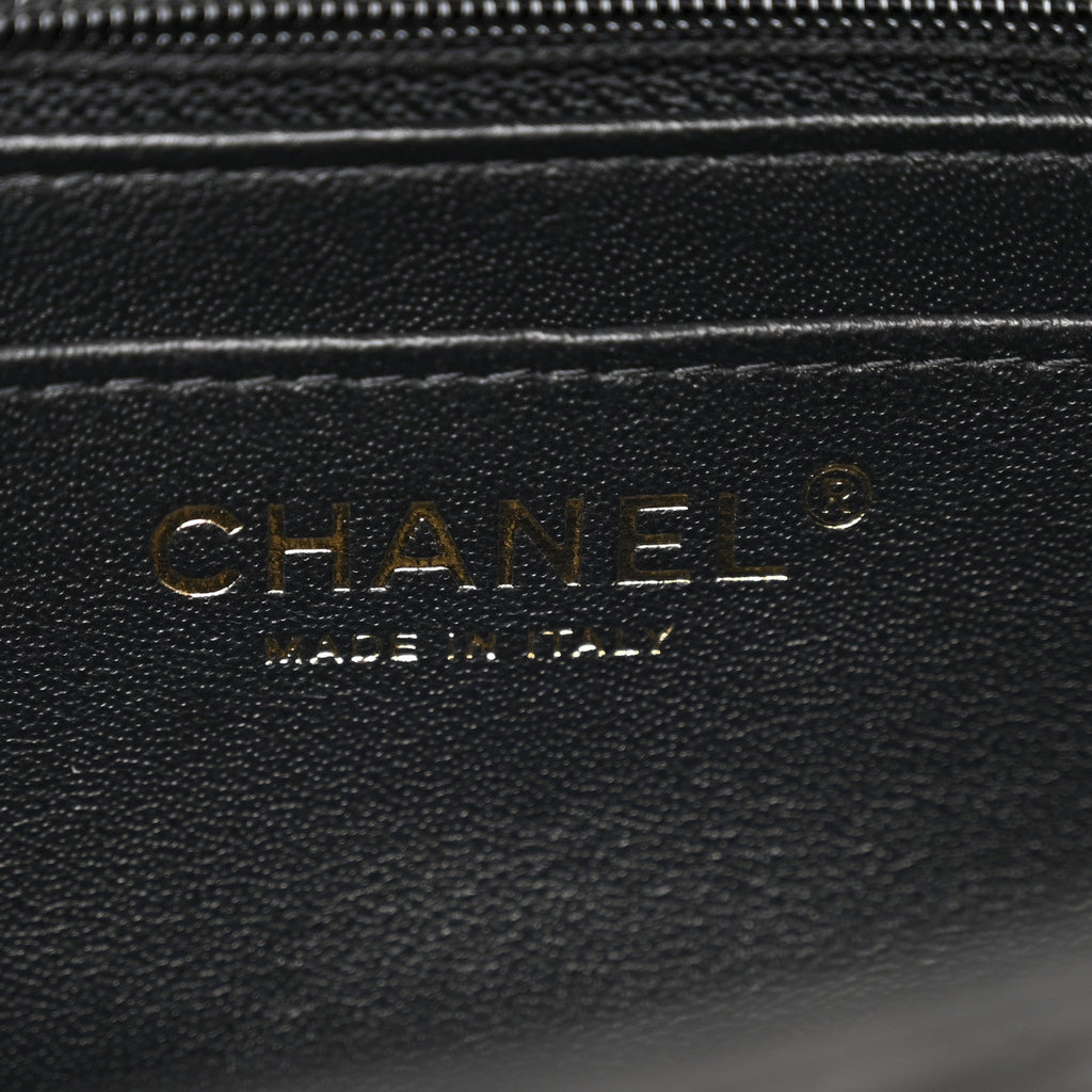 Lambskin Quilted Mini Rectangular Flap Black