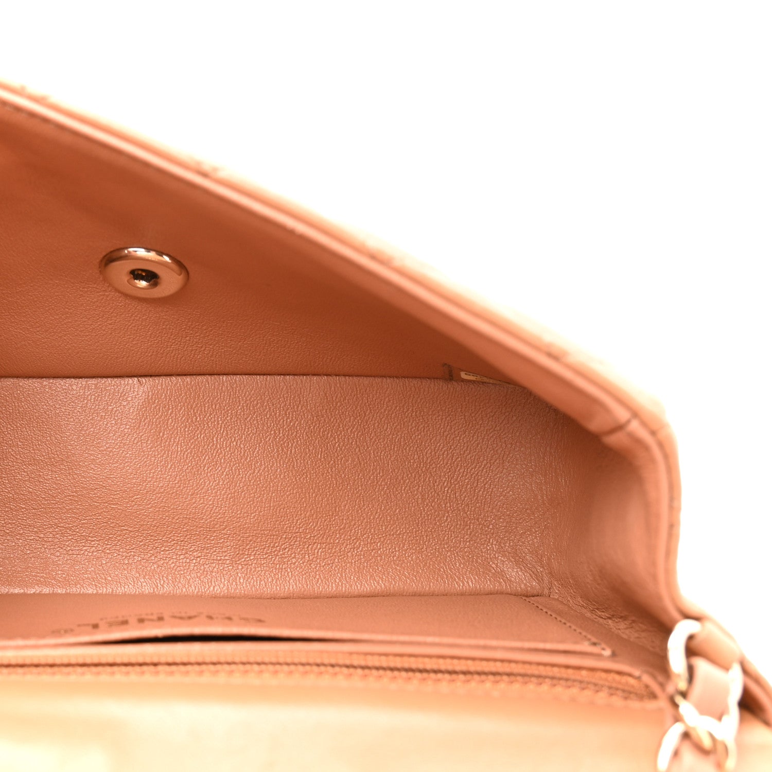 Lambskin Quilted Mini Rectangular Flap Brown