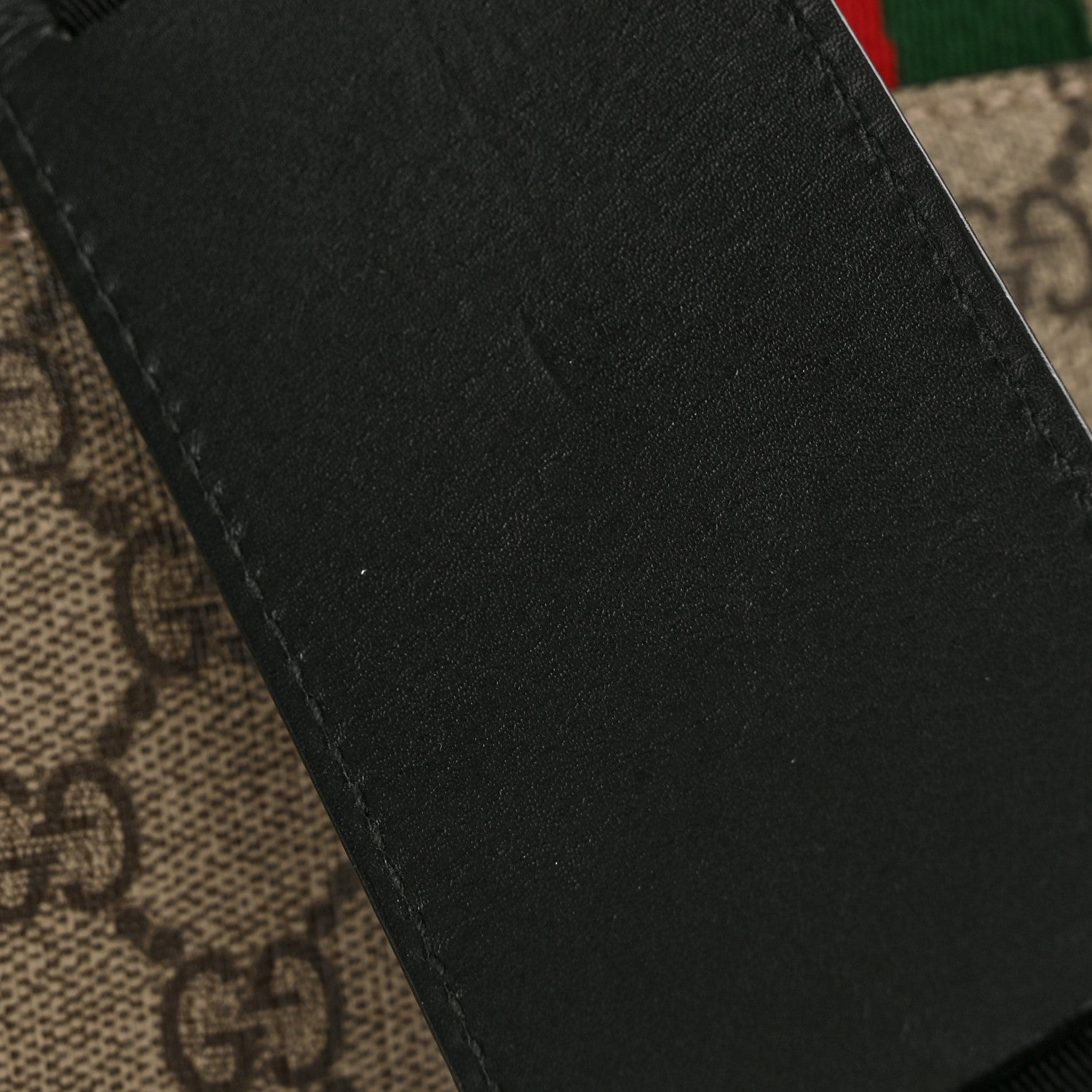 GG Supreme Monogram Web Flap Messenger Bag Black