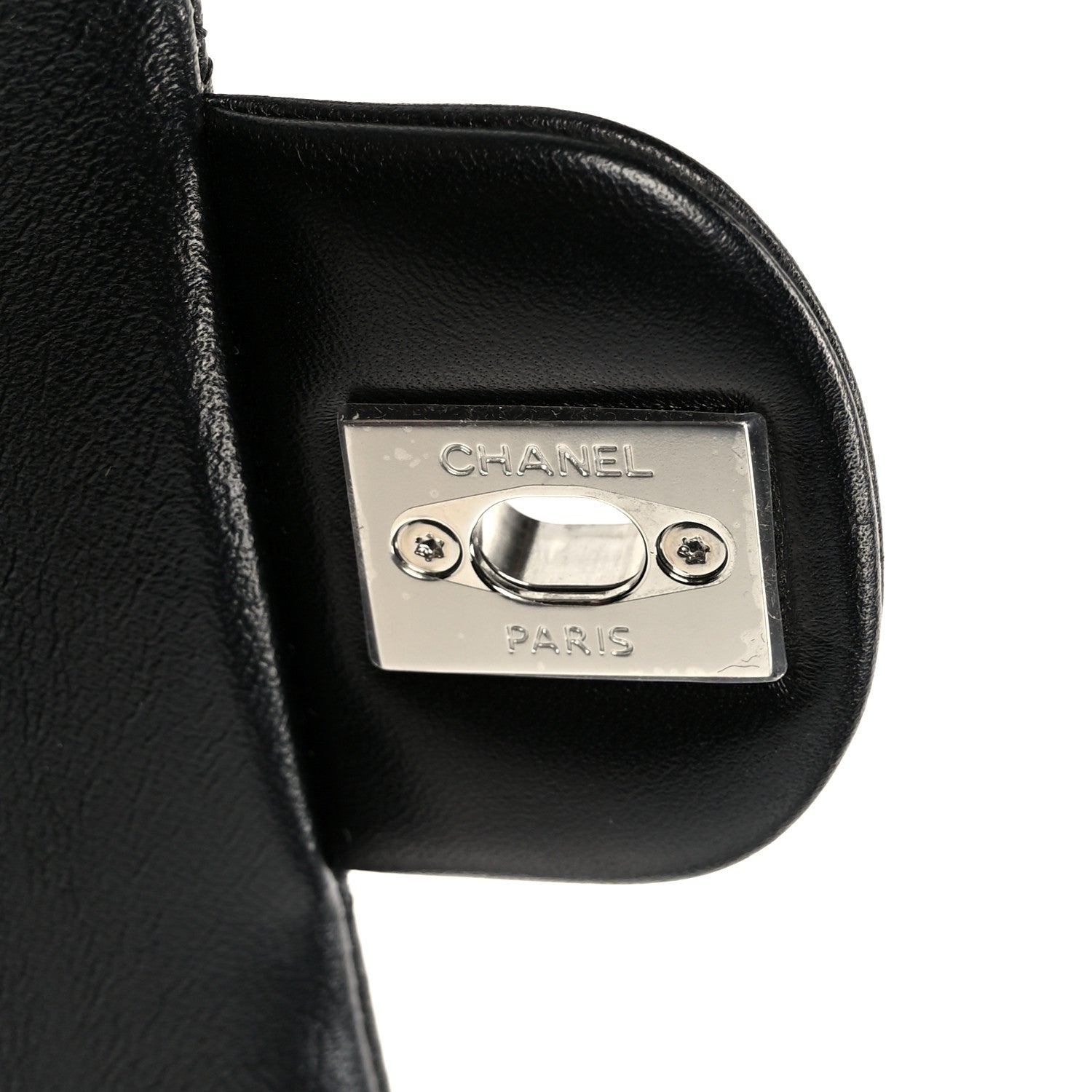 Lambskin Quilted Medium Double Flap Black