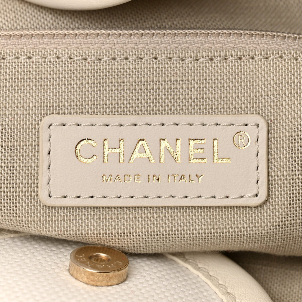 Cotton Medium Deauville Tote White