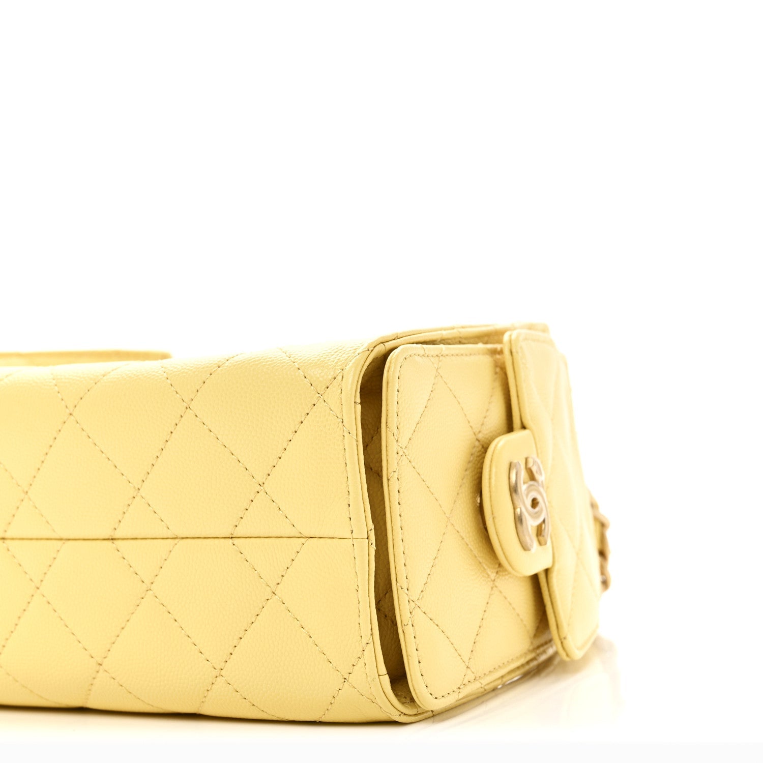 Caviar Quilted Mini Chanel 25 Handbag Yellow