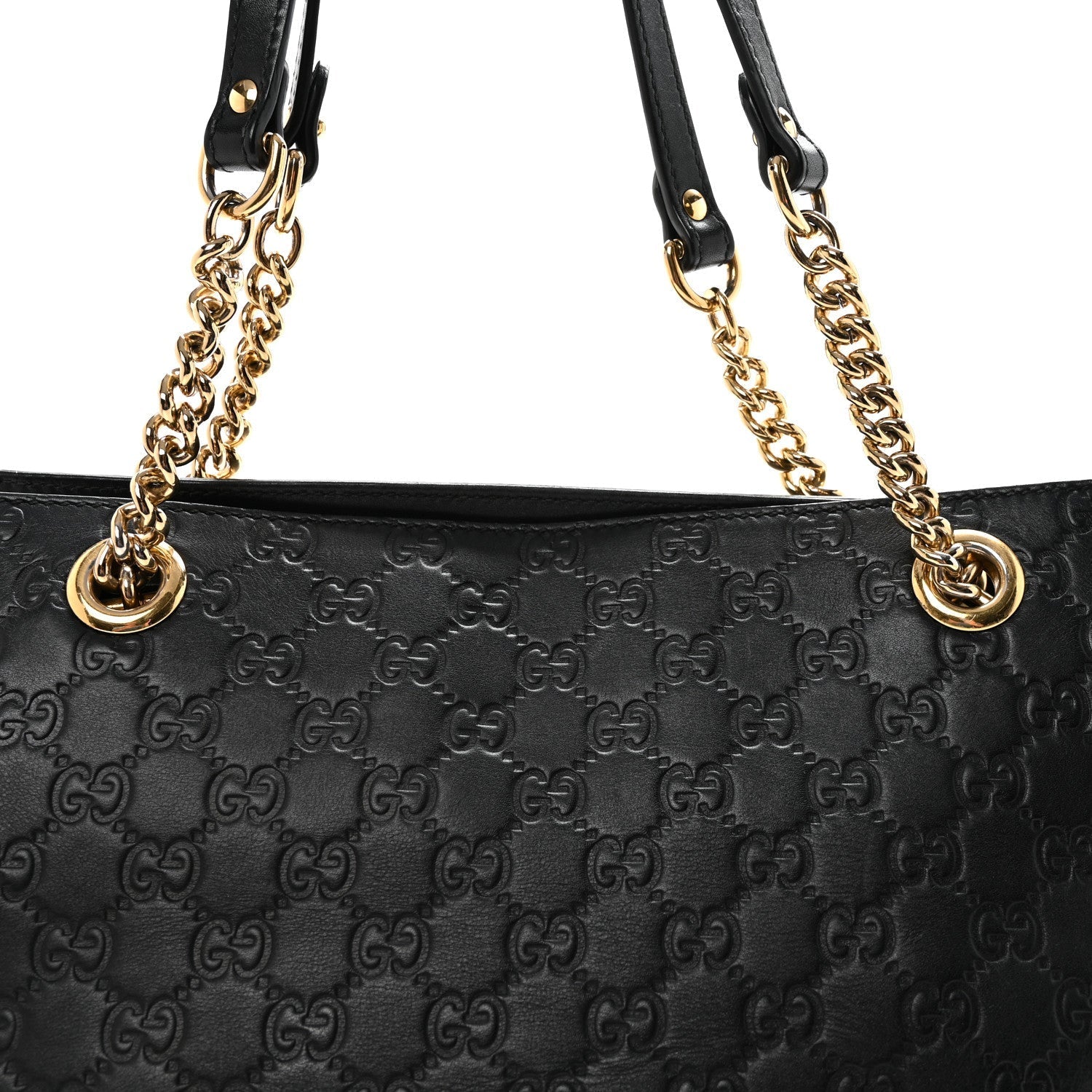 Guccissima Signature Medium Shoulder Tote Bag Black