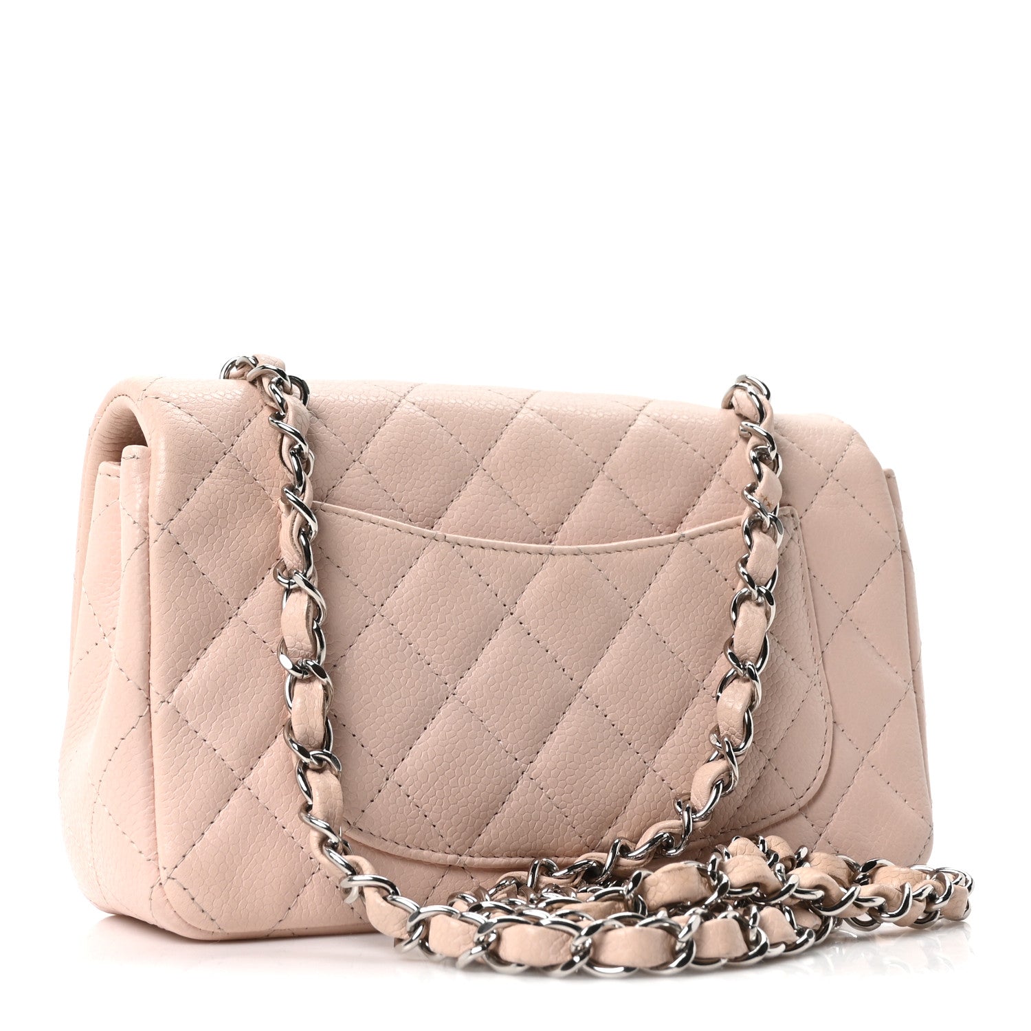 Caviar Quilted Mini Rectangular Flap Light Pink