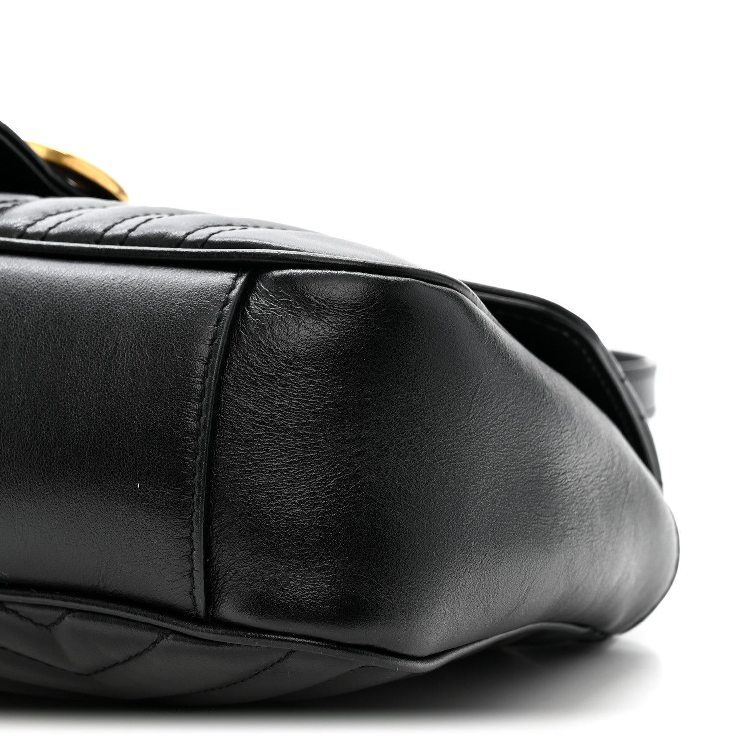 Calfskin Matelasse Small GG Marmont Shoulder Bag Black