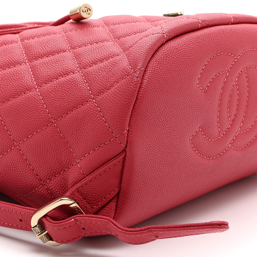 Caviar Quilted Small Filigree Backpack Pink