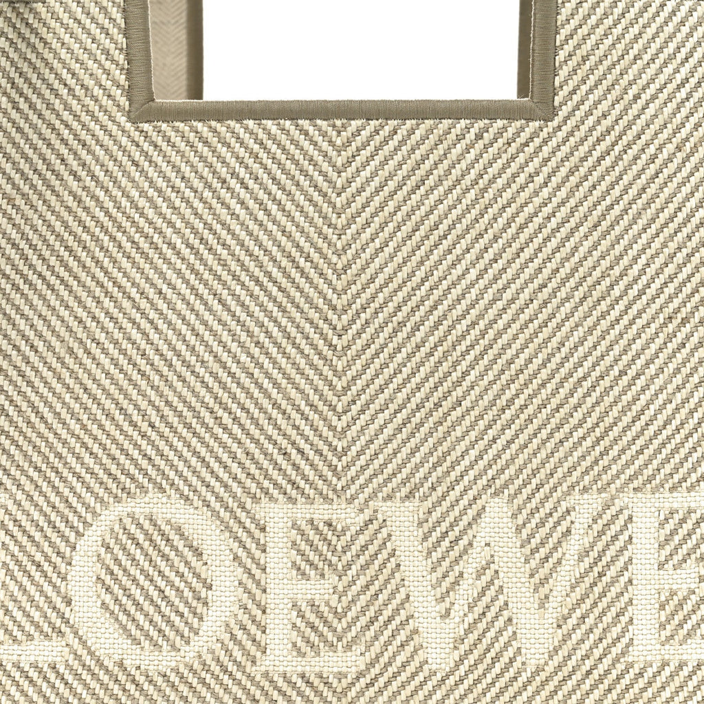 Jacquard Canvas Small Font Tote Ecru
