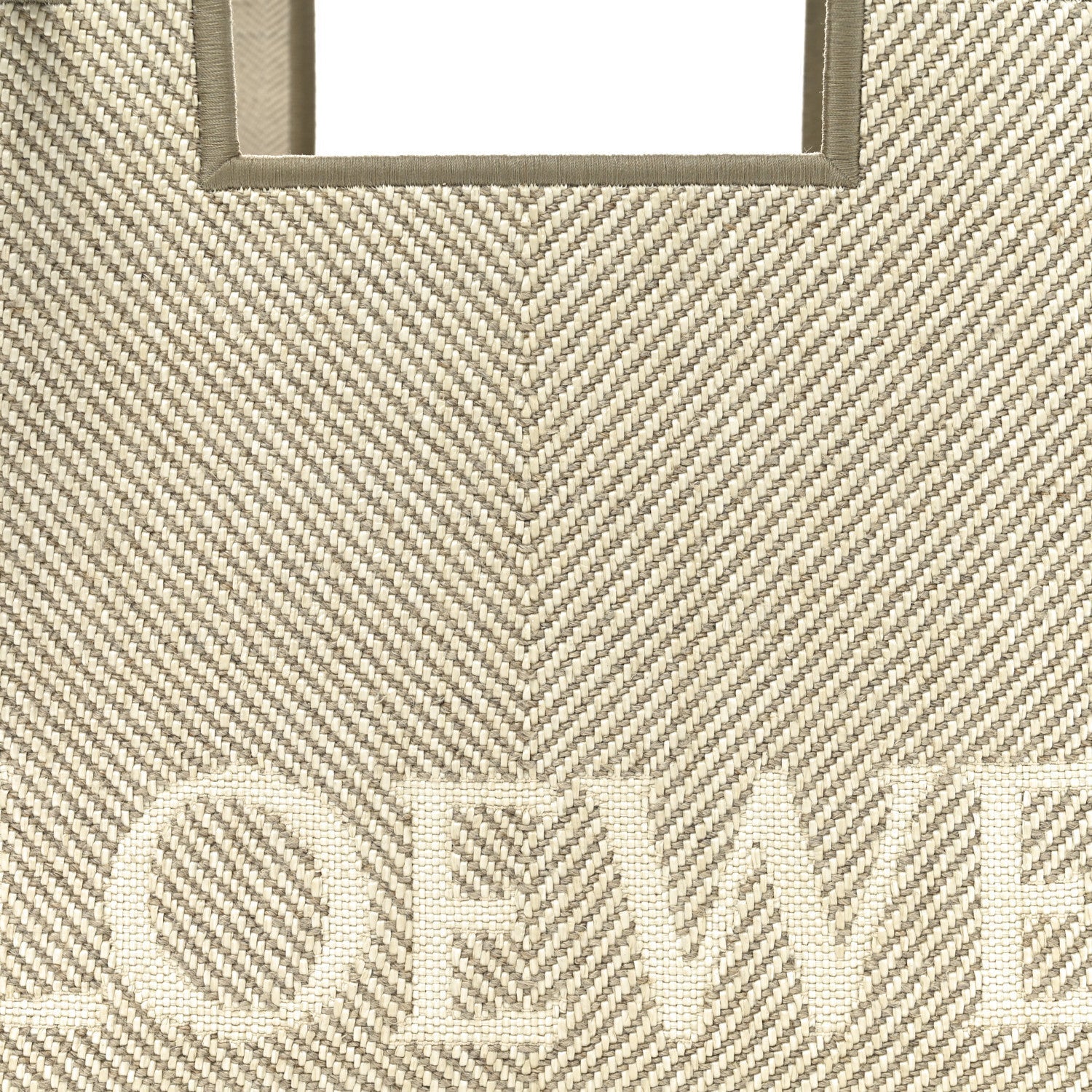 Jacquard Canvas Small Font Tote Ecru