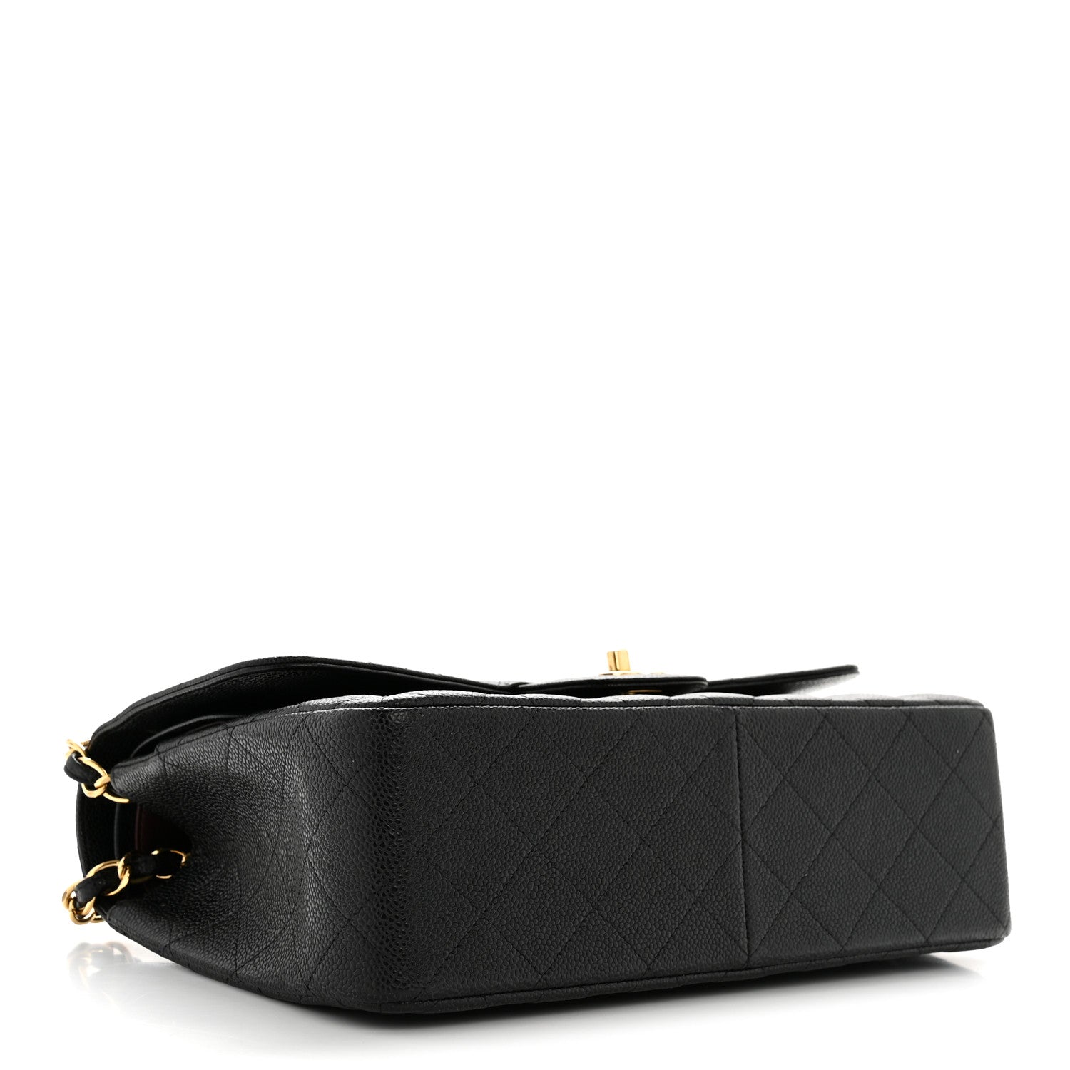 Caviar Quilted Jumbo Double Flap Black