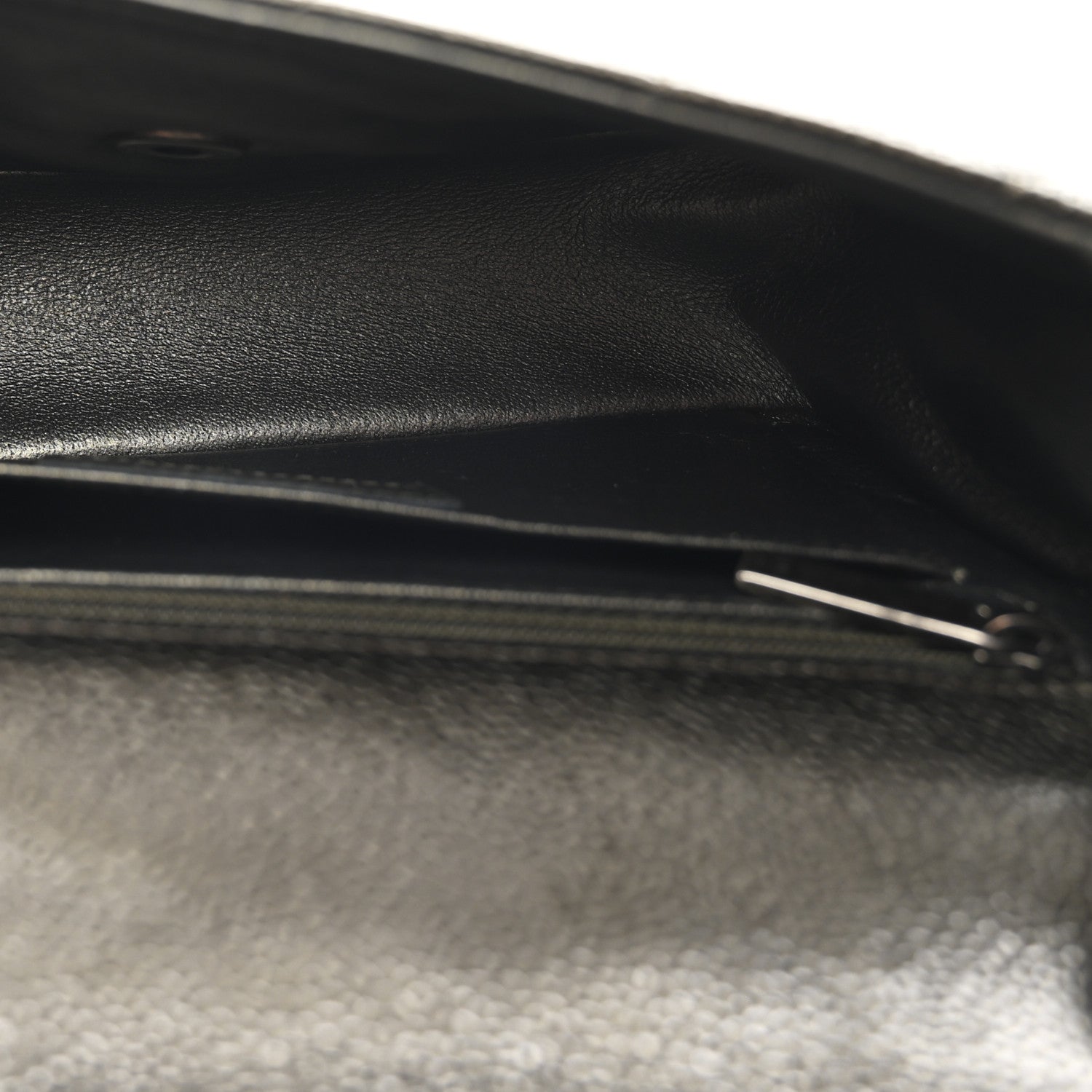 Metallic Caviar Quilted Mini Rectangular Flap Dark Grey