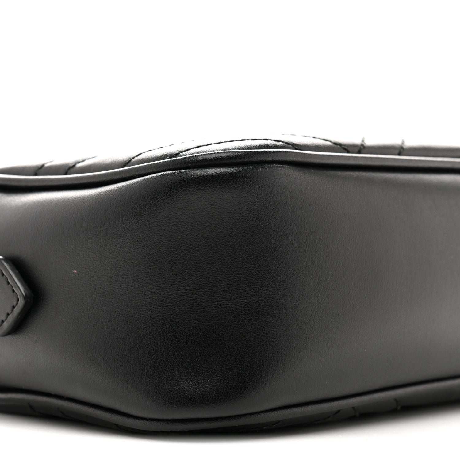 Calfskin Matelasse Monochrome Small GG Marmont Chain Shoulder Bag Black