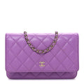 Caviar Quilted Wallet On Chain WOC Purple