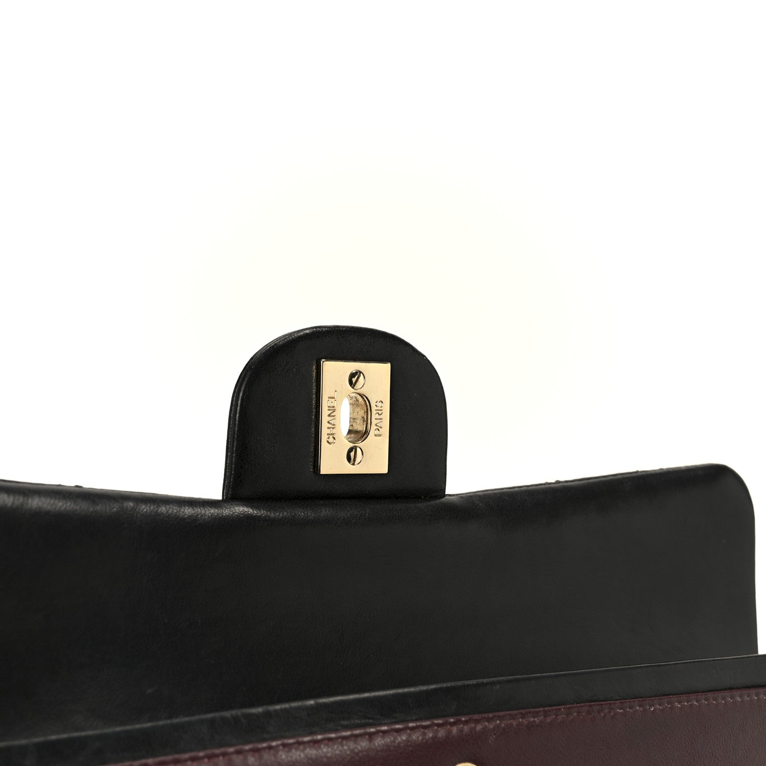 Lambskin Quilted Medium Double Flap Black