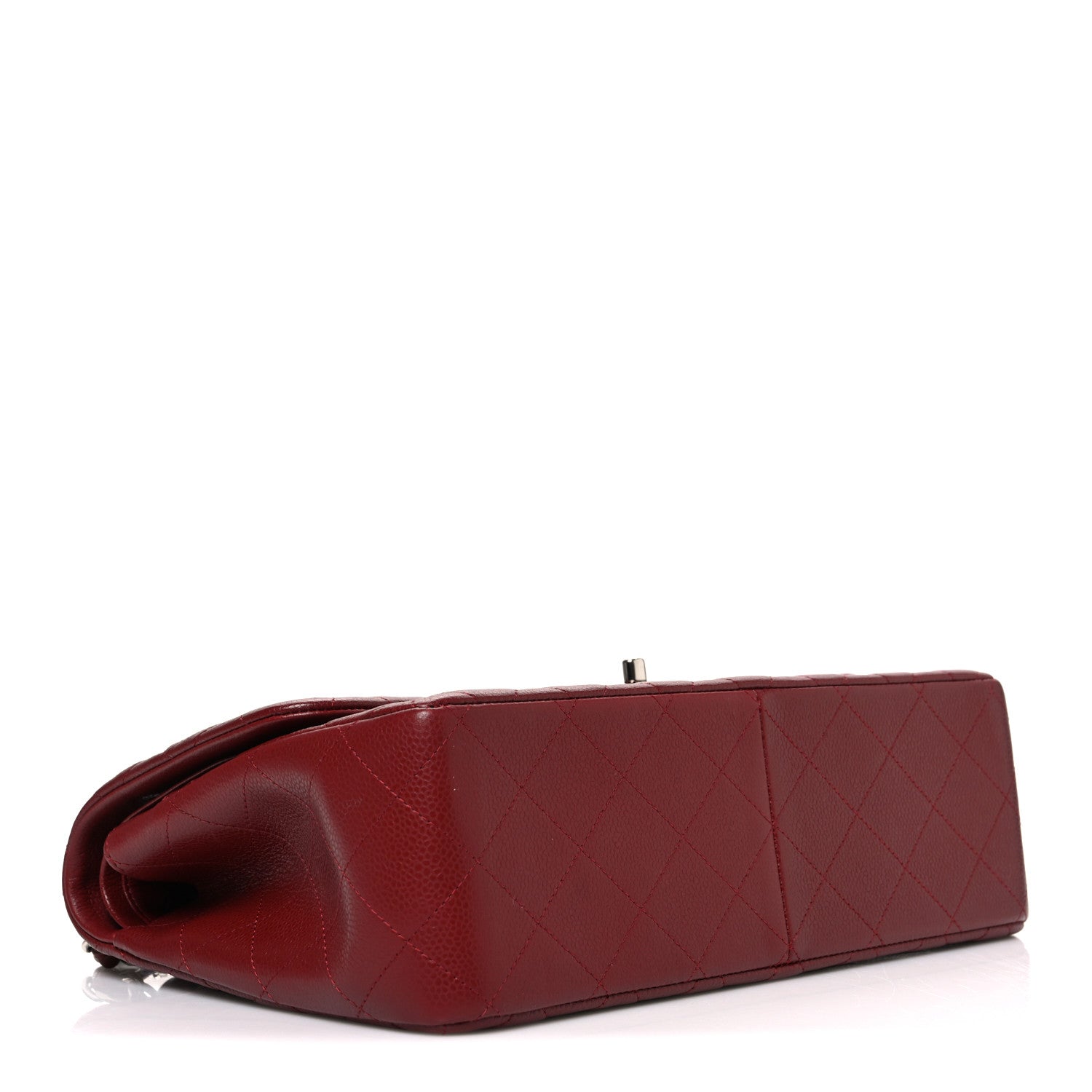 Caviar Quilted Jumbo Double Flap Burgundy