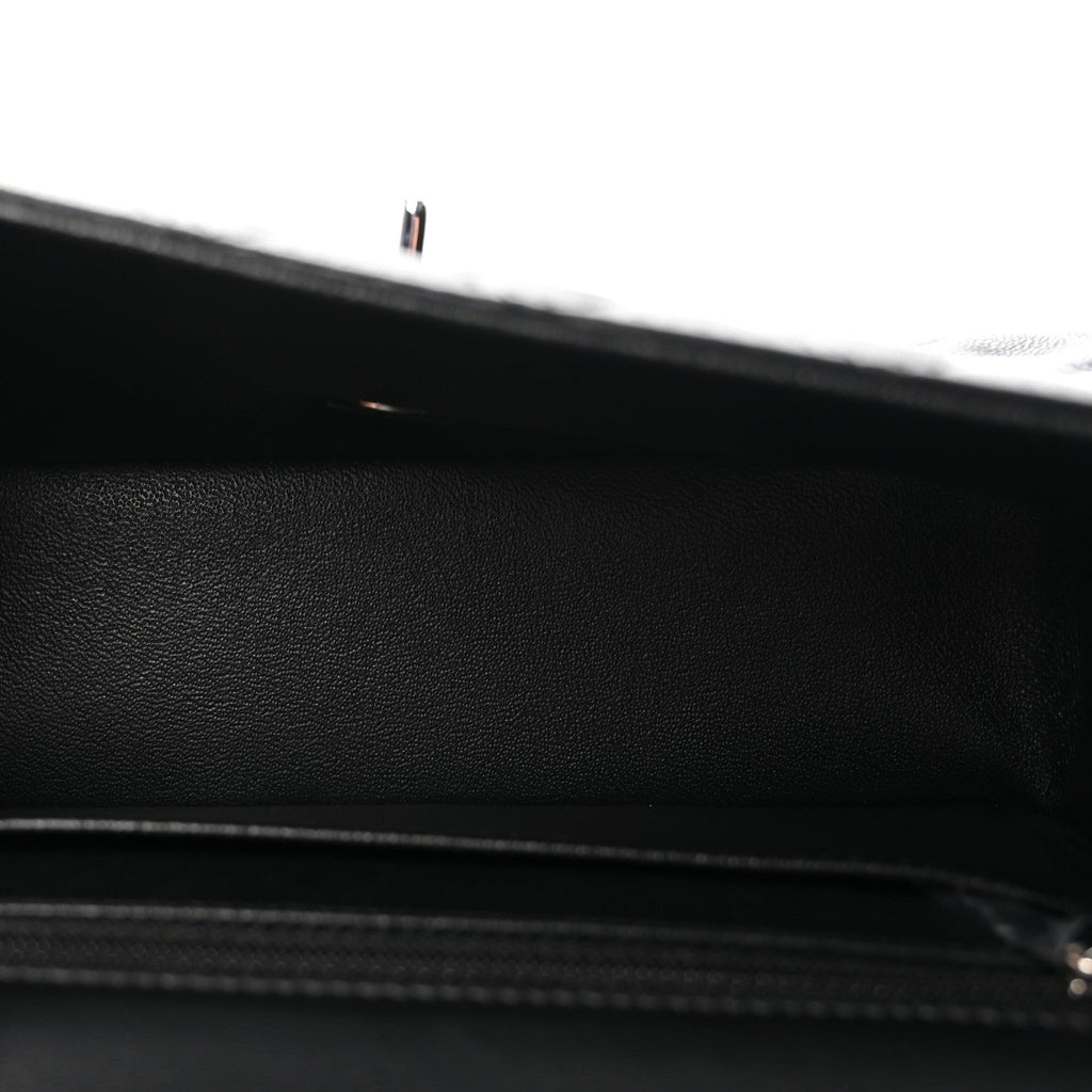 Lambskin Quilted Mini Rectangular Flap Black