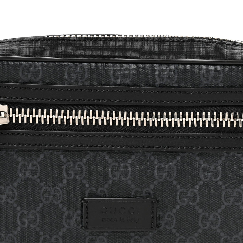 Soft GG Supreme Monogram Web Belt Bag Black Grey