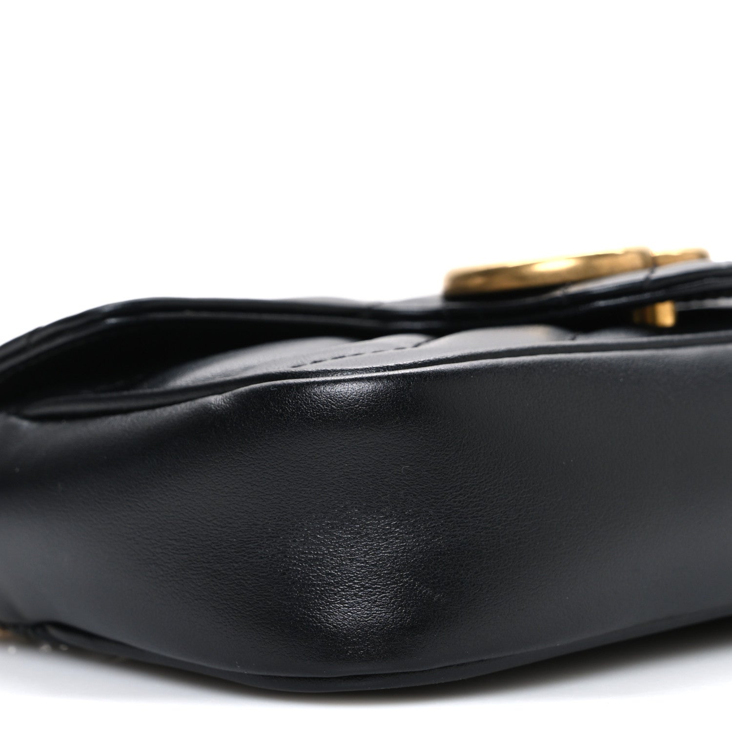 Calfskin Matelasse Super Mini GG Marmont Shoulder Bag Black