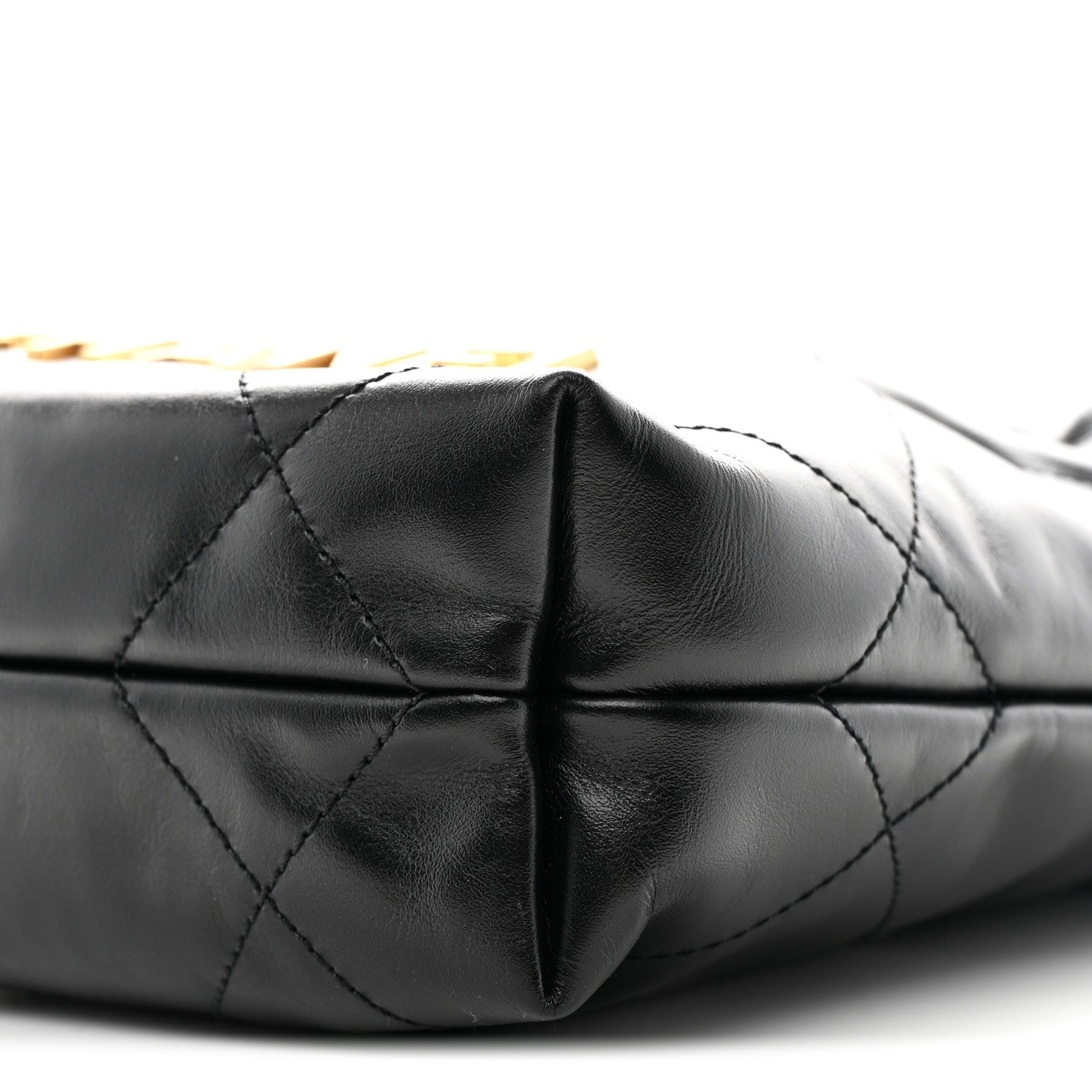 Shiny Calfskin Quilted Mini Chanel 22 Black