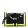 Canvas Quilted Medium Fluo Boy Flap Black Grey Yellow