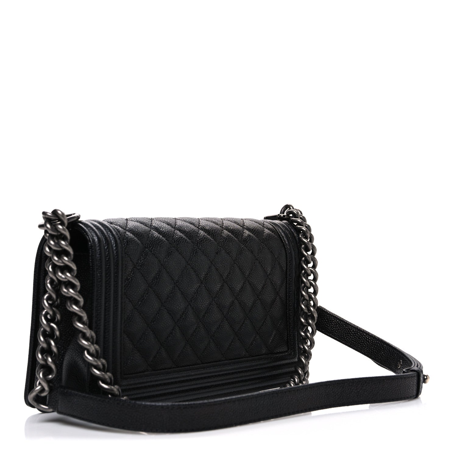 Caviar Quilted Medium Boy Flap Black