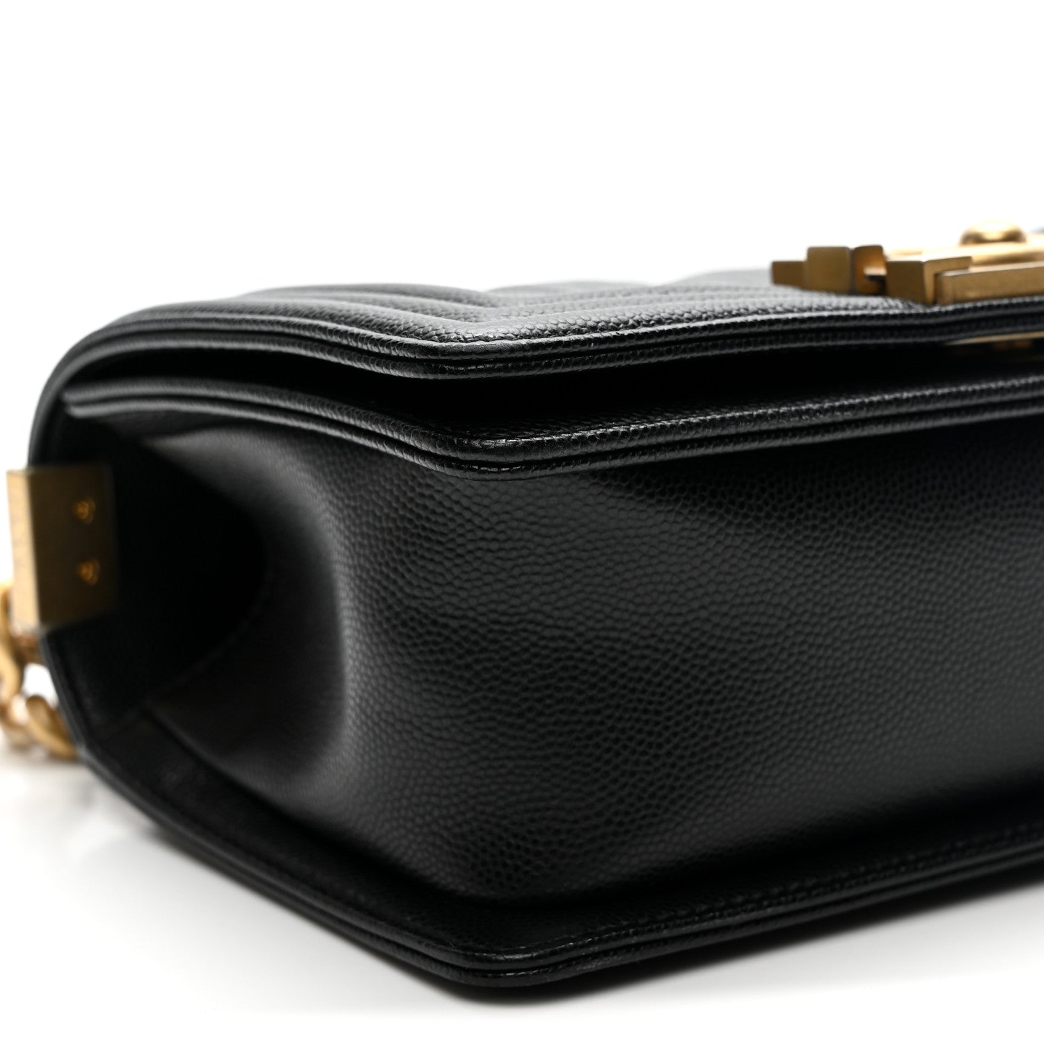 Caviar Quilted Small Boy Flap Black