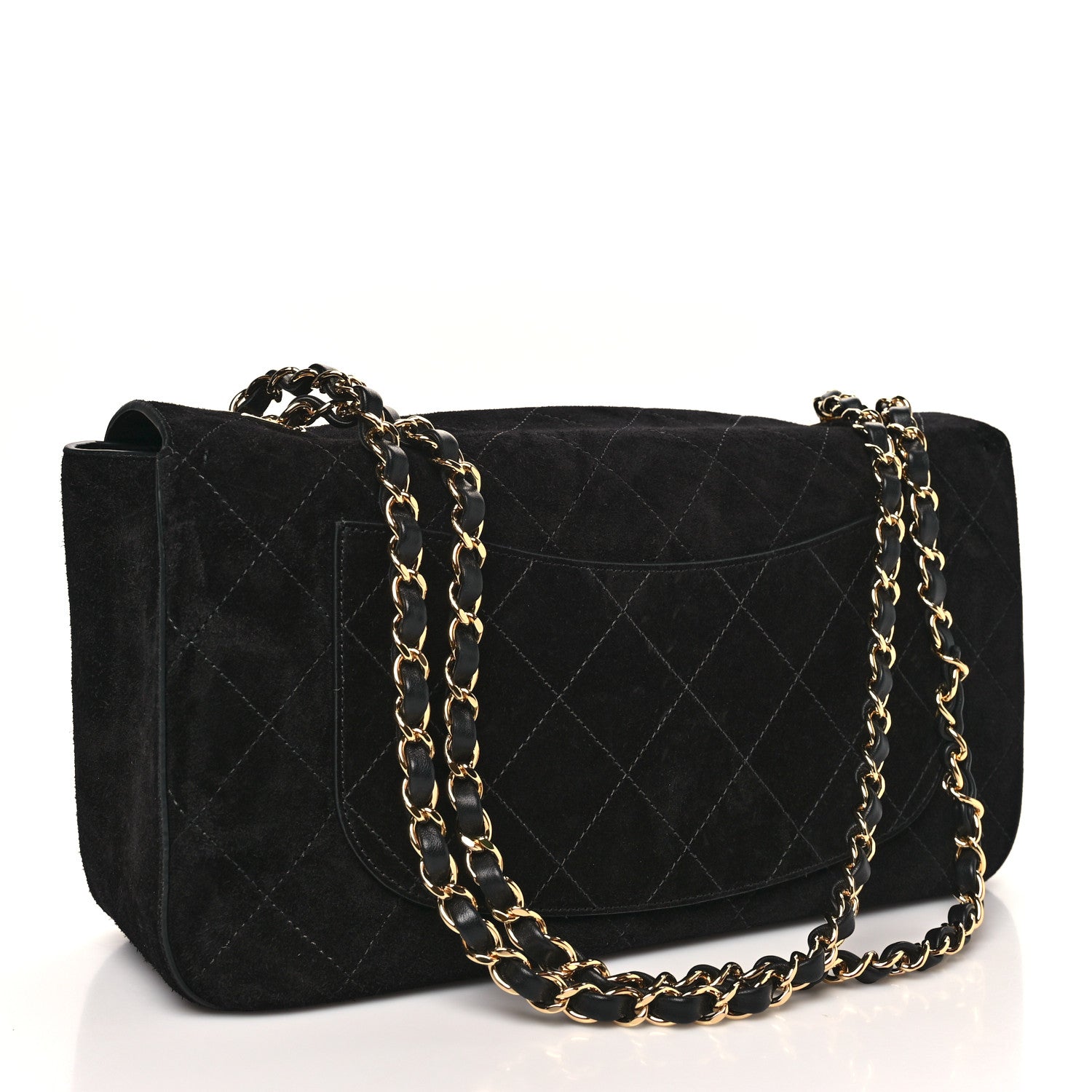Suede Calfskin Small Souplissimo Maxi Flap Black