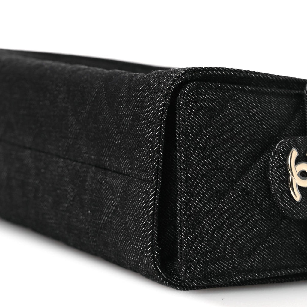 Denim Quilted Mini Chanel 25 Handbag Dark Blue