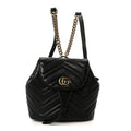 Calfskin Matelasse GG Marmont Flap Backpack Black