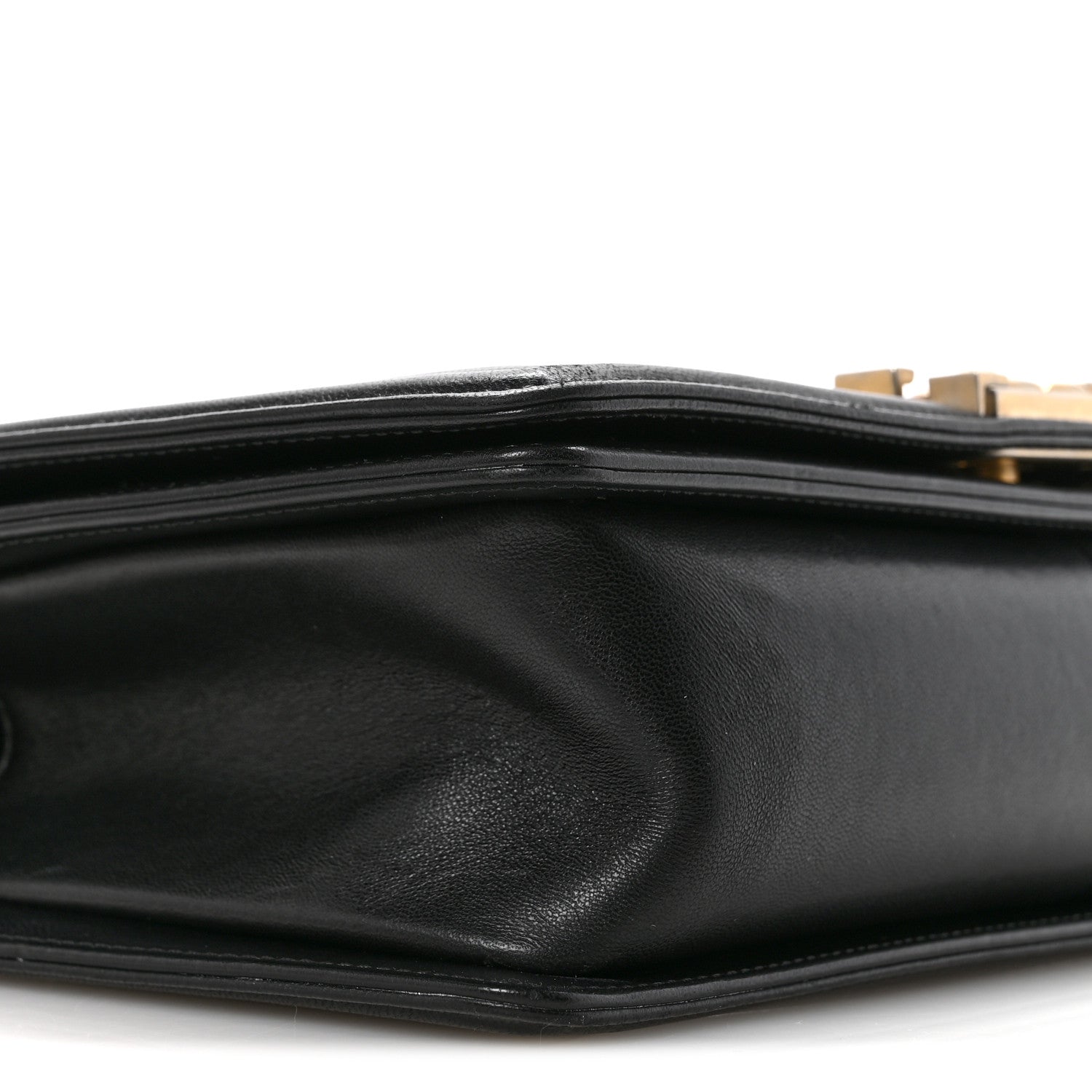 Lambskin Quilted Medium Boy Flap Black