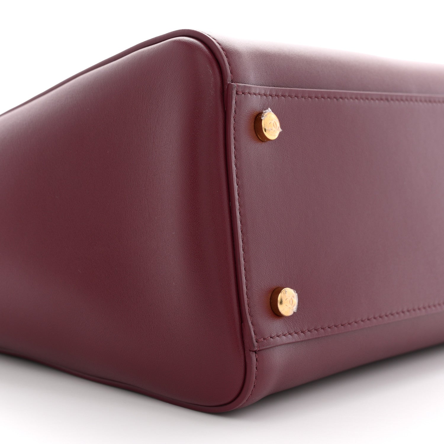 Calfskin Archetype Small Shopping Tote Dark Burgundy