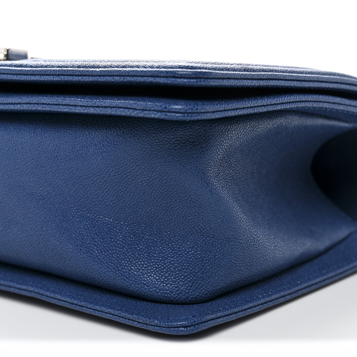 Caviar Quilted Medium Boy Flap Dark Blue