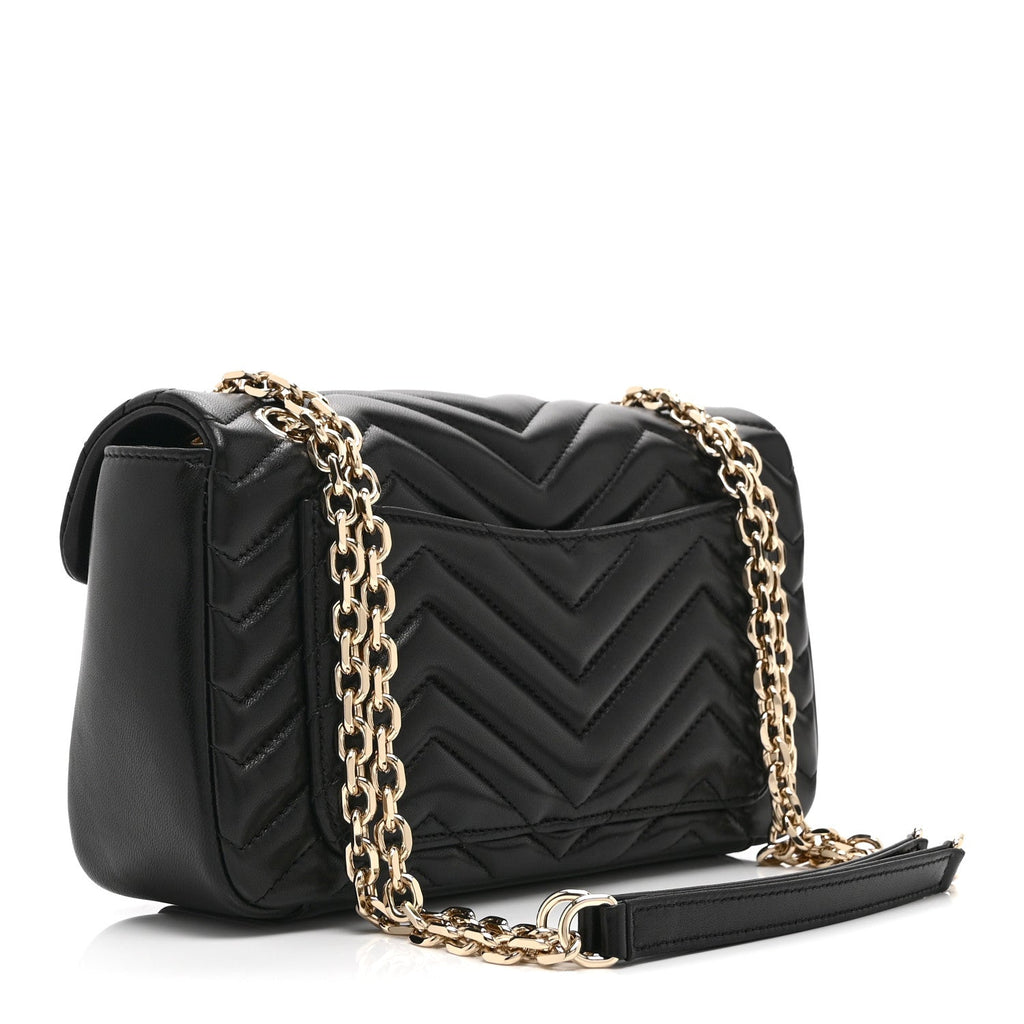 Lambskin Matelasse Medium GG Marmont Shoulder Bag Black
