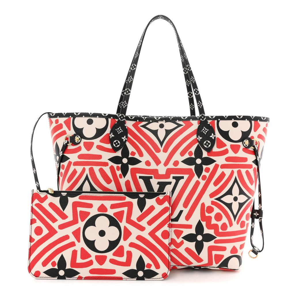 Monogram Giant Crafty Neverfull MM Creme Rouge Black