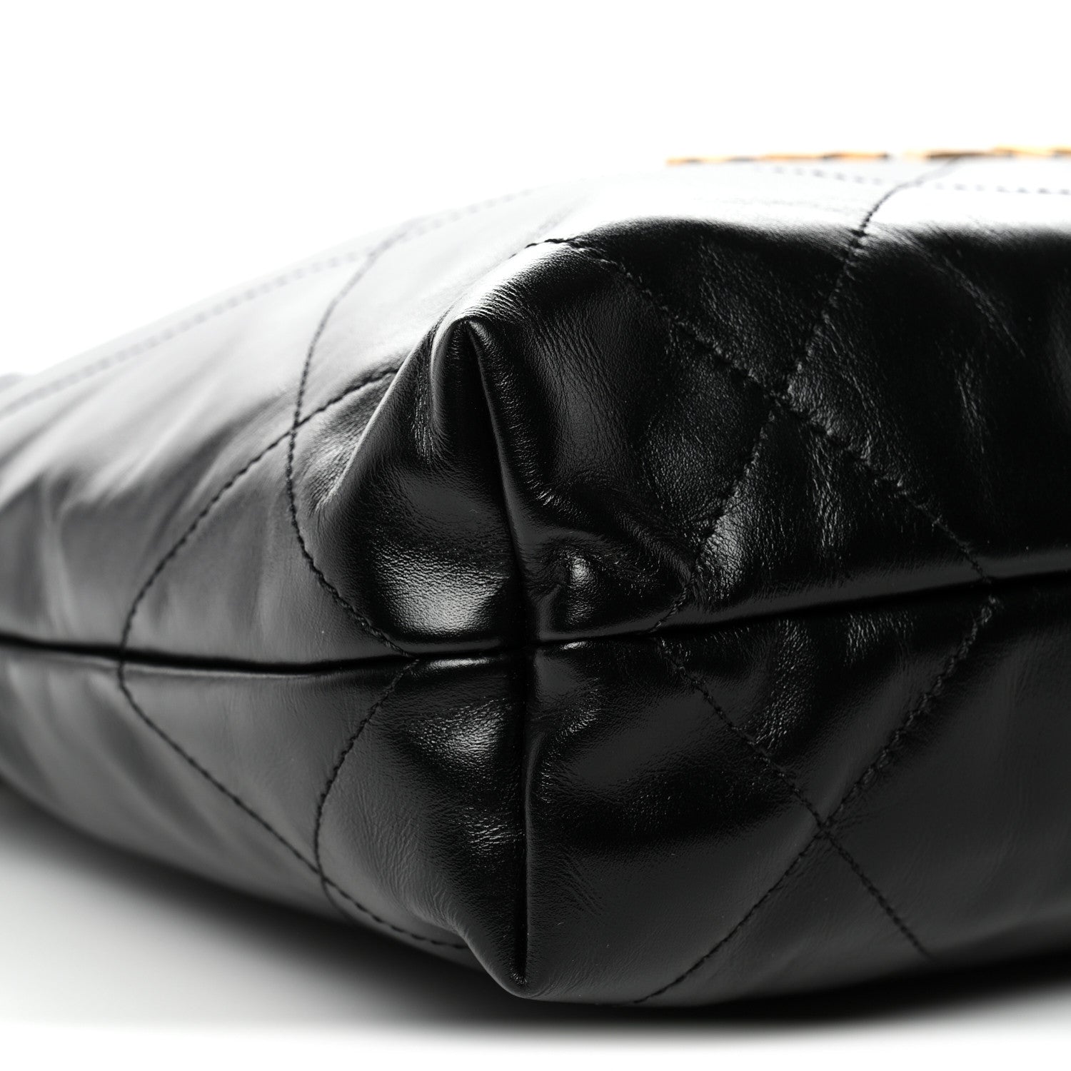 Shiny Calfskin Quilted Small Chanel 22 Black