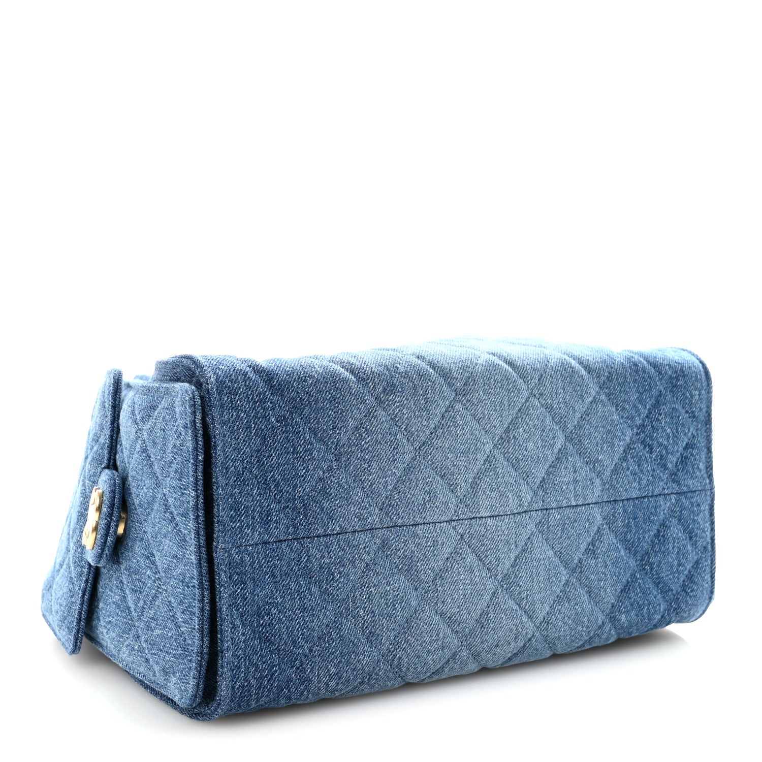 Washed Denim Quilted Small Chanel 25 Handbag Blue