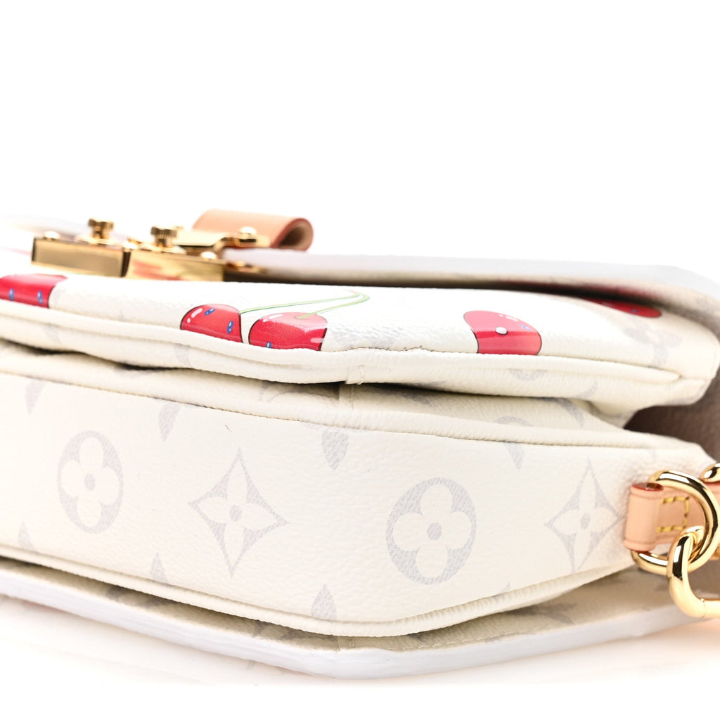 LV X TM Monogram Cerises Pochette Metis East West White