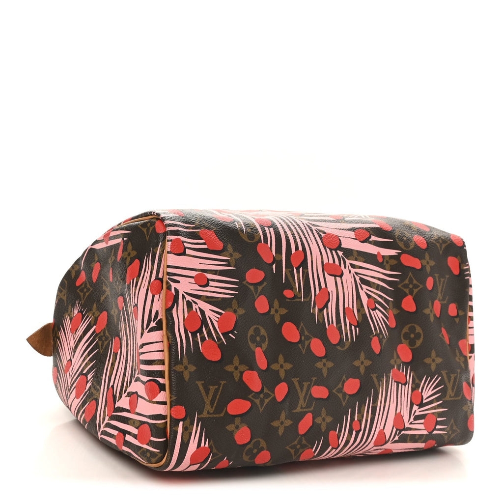 Monogram Jungle Dots Speedy 30 Sugar Pink Poppy