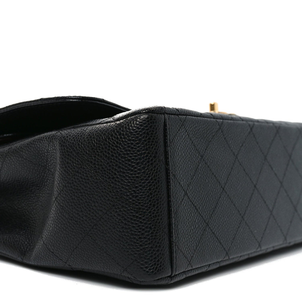 Caviar Quilted Maxi Double Flap Black