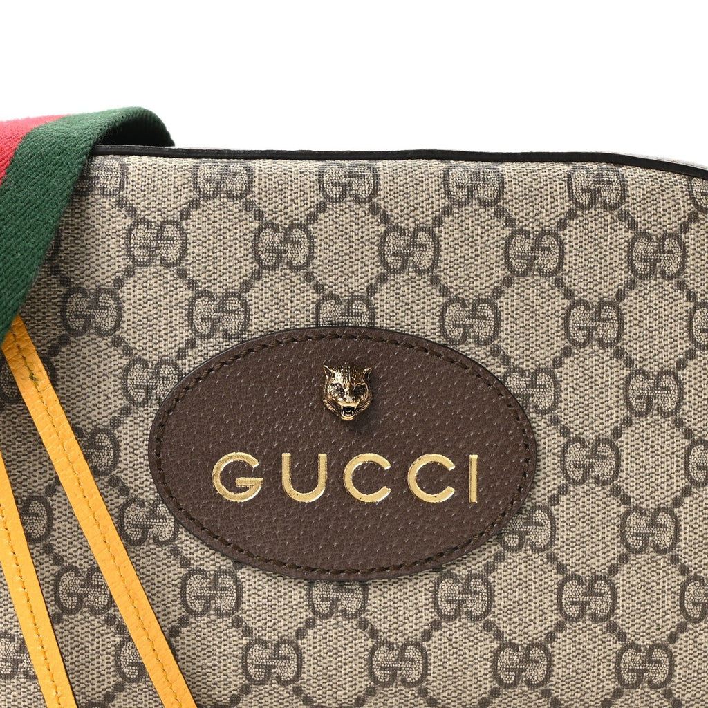 GG Supreme Monogram Web Neo Vintage Shoulder Bag Beige New Acero Crop