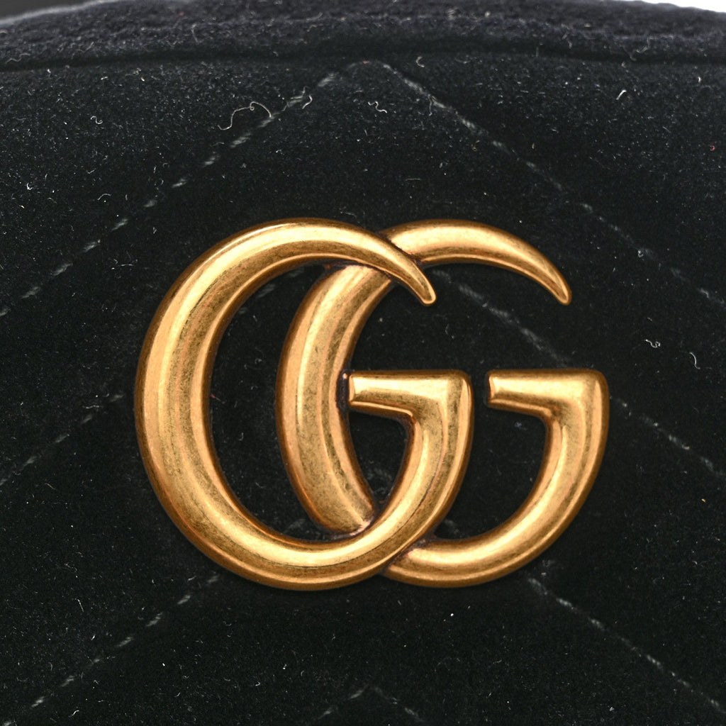 Velvet Matelasse GG Marmont Belt Bag 75 30 Black