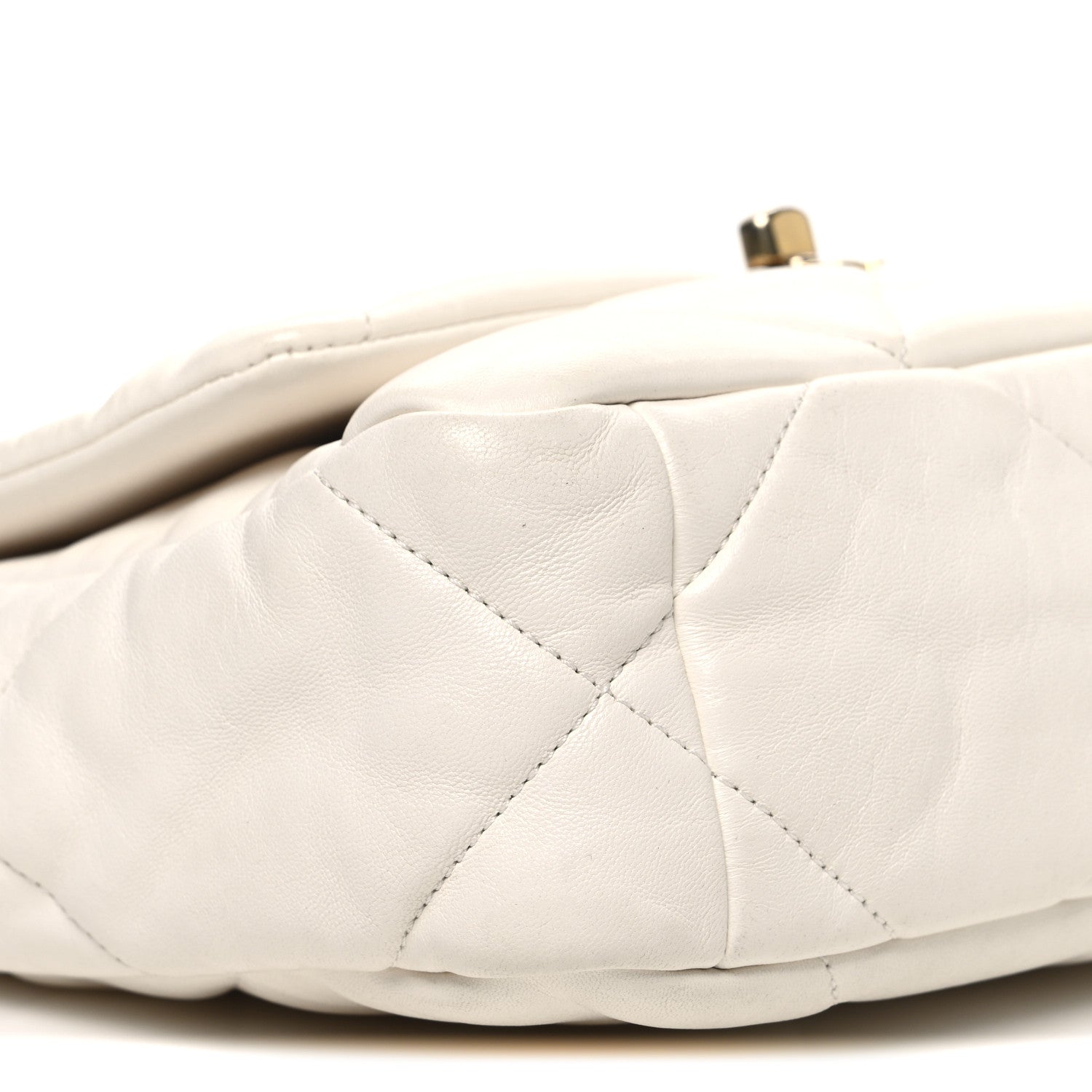 Goatskin Quilted Medium Chanel 19 Flap White