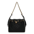 Braided Raffia Calfskin Small Chanel 25 Handbag Black White