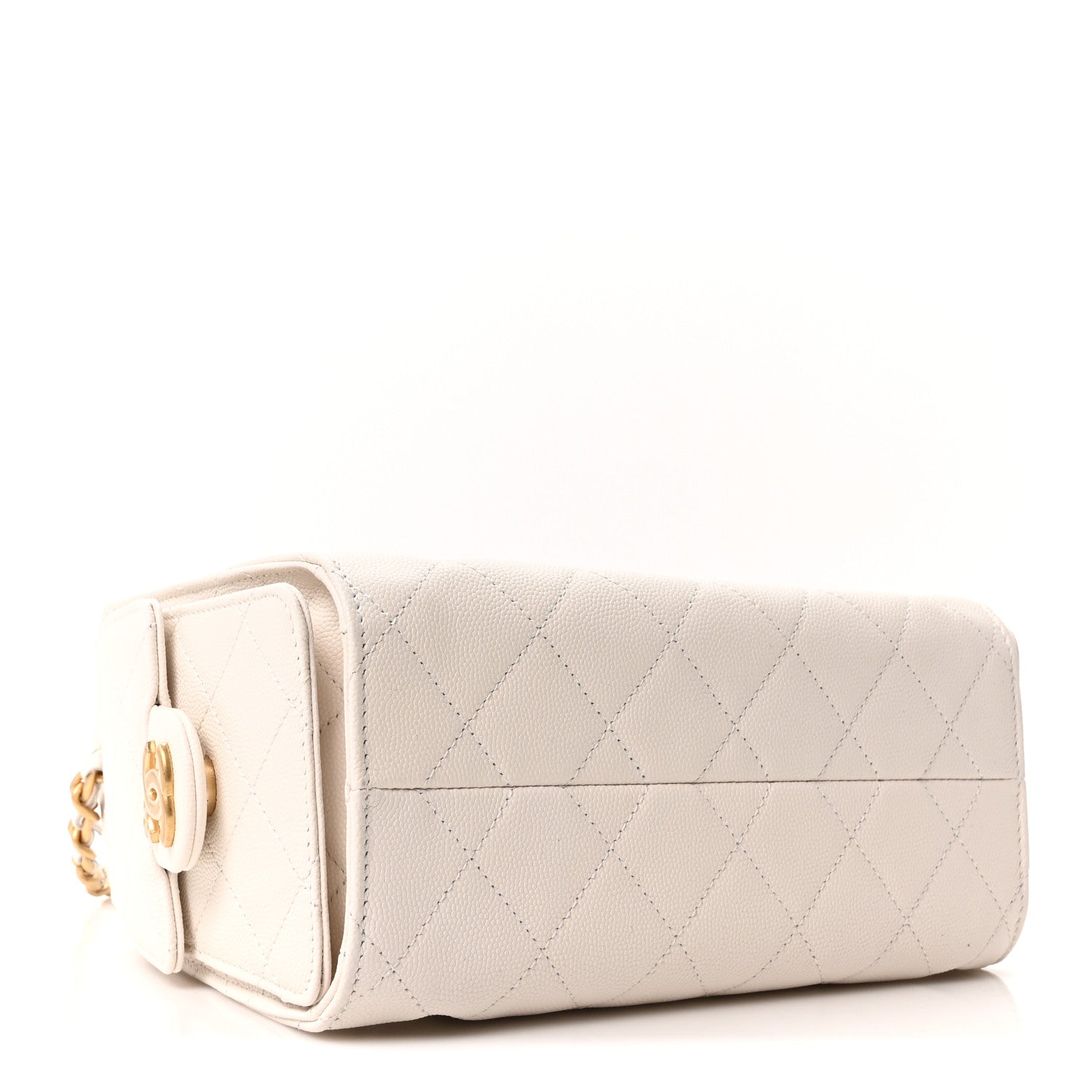 Caviar Quilted Mini Chanel 25 Handbag White