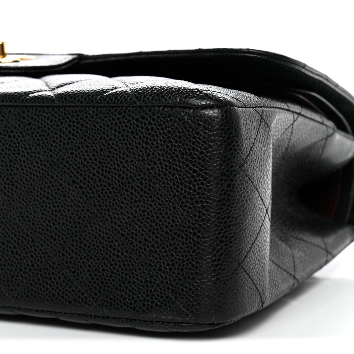 Caviar Quilted Jumbo Double Flap Black