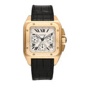 18K Yellow Gold Alligator 41.5mm Santos 100 Chronograph Automatic Watch