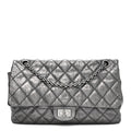 Metallic Aged Calfskin Quilted 2.55 Reissue 226 Flap Dark Silver